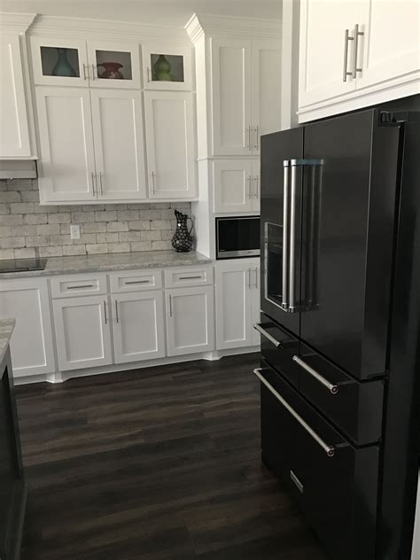 pictures of kitchen white cabinets and black stainless steel appliances|black kitchen appliances.